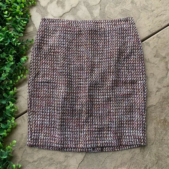 LOFT Dresses & Skirts - Ann Taylor LOFT • Red White Purple Multicolor Tweed